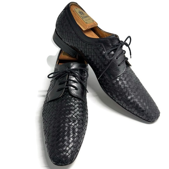 PAUL FREDRICK WOVEN LEATHER SHOES